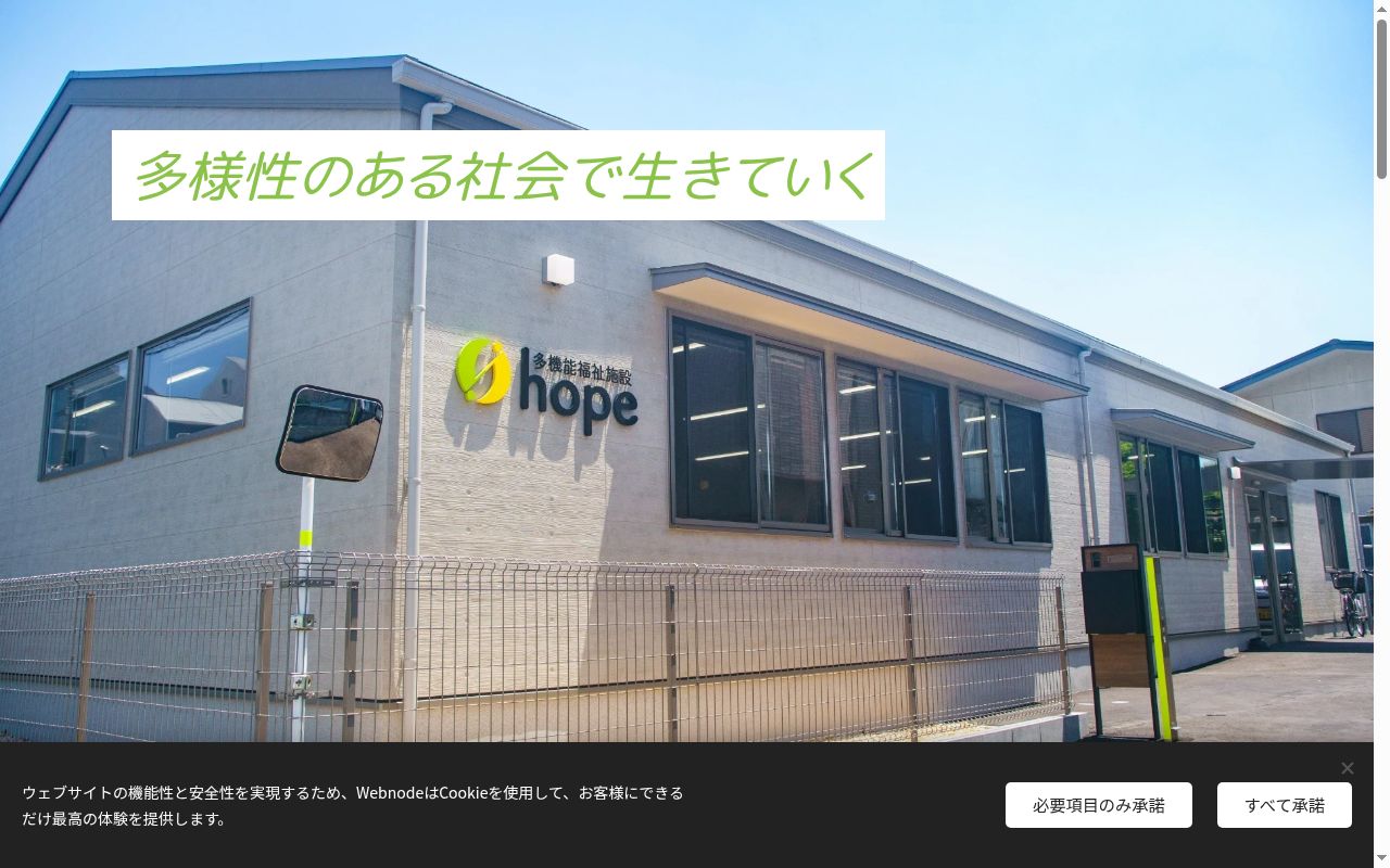 こどもサポートhopeの公式サイトのスクリーンショット