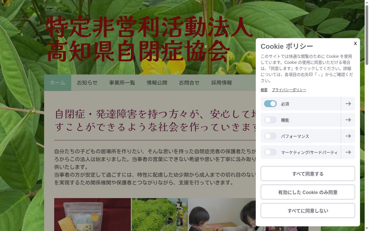 相談支援センター もえぎの公式サイトのスクリーンショット