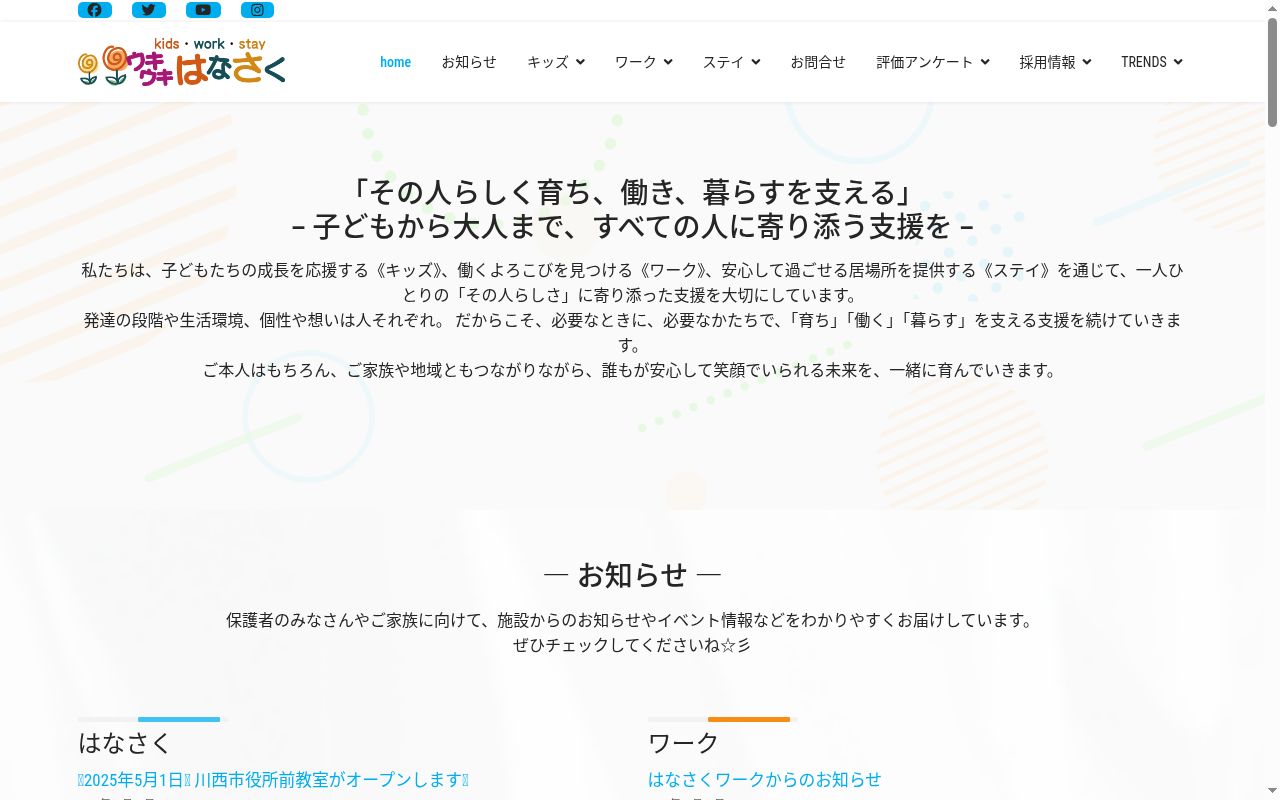 ウキウキはなさく 石橋教室の公式サイトのスクリーンショット